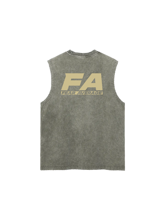 FA Enzyme Washed Tank - Grey Green
